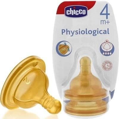 4m+ Chicco Latex Teat Fast Flow 2 Pack 