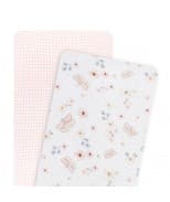 Living Textiles 2pk Bassinet Fitted Sheets - Butterfly/Blush Gingham