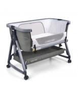 Star Kidz Prossimo Premium Co-Sleeper Bedside Bassinet - Grey with Silver Frame