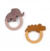 Done By Deer Teether 2pk Deer Friends Elphee & Croco - Mustard/Powder