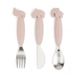 Done By Deer YummyPlus Easygrip Cutlery Set Deer friends - Powder